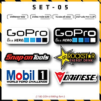 Sticker Hình Logo GoPro, Rockstar, Dainese, Mobil 1, Snap On Tools | LG05 | Tem Dán Xe Máy, Xe Điện, Mũ Bảo Hiểm, Laptop