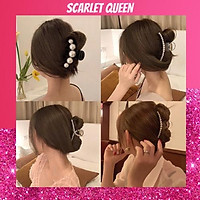Kẹp Tóc càng cua đính ngọc trai nhân tạo cặp tóc Hàn Quốc đẹp hot trend xinh đẹp cho nữ bằng nhựa Scarlet KN