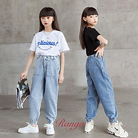 Quần jean jogger bé gái - hot trend sành điệu cho bé năng động diện 4 mùa