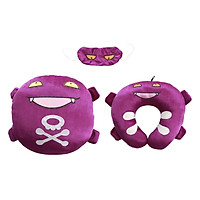 Combo Gối Tựa Lưng, Gối Cổ Và Bịt Mắt Pokermon Go ThiVi 04 - Tím