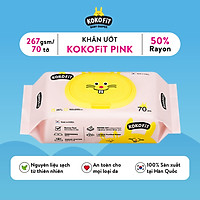 Khăn ướt thiên nhiên KOKO FiT màu hồng 70 tờ/hộp