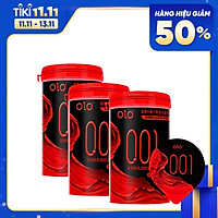 Bộ 3 hộp bao cao su OLO 0.01 siêu mỏng, cảm giác chân thật, dòng cao cấp - hộp 10 bao