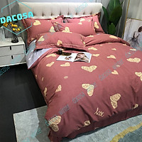 Set 5 Món Chăn Ga Gối DACOSA Cotton Poly Cao Cấp, Bộ Chăn Ga Gối Phong Cách Hàn Quốc, Chất Liệu Cotton Poly