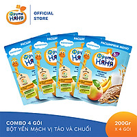 Combo 4 Gói Bột ăn dặm yến mạch chuối táo Fruto Nyanya 200g