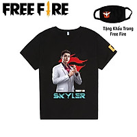 Áo Thun Free Fire Skyler có Size trẻ em - XXL + tặng kèm bịt mặt đi kèm ྇