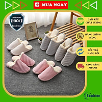 Dép Bông Đi Trong Nhà Cực Êm Hoa Văn Sọc Đứng Mẫu SD.02 - Hàng Chính Hãng