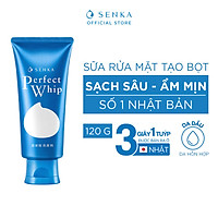 Sữa Rửa Mặt Tạo Bọt Chiết Xuất Tơ Tằm Trắng Senka Perfect Whip 120g - 14839