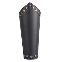 Black Leather Archery Medieval Costume Bracers Wrist Guard for Men Women