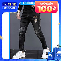 Quần Jean Nam cao cấp chất bò siêu co dãn Thương Hiệu Chandi, form đứng dáng đẹp mẫu mới siêu hot 2021 MR9081