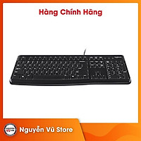 Bàn phím có dây Logitech K120 - Bền bỉ, chống tràn, có thể điều chỉnh góc độ gõ, kích thước đầy đủ có phím số - Hàng chính hãng