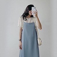 Set váy yếm kèm áo phong cách Ulzzang – Set đồ nữ váy áo chất mát S-Y