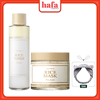 Combo Dưỡng Trắng Da từ Gạo I'm From Rice ( Toner 150ml + Mask 110g) + Tặng kèm 1 băng đô tai mèo xinh xắn ( màu ngẫu nhiên)