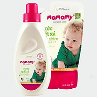 Combo 1 chai Nước giặt xả thiên nhiên Mamamy 800ml/chai, an toàn cho bé và 1 Túi bổ sung cùng dung tích hương Bellis