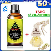 Tinh Dầu Sả Chanh 50ML + Tinh Dầu Treo xe Treo Phòng Sả Chanh (Lemongrass) - Tinh Dầu Xông Phòng Sả Chanh Nguyên Chất TIDAMO Giúp Bảo Vệ Sức Khỏe, Kháng Khuẩn, Đuổi Muỗi Và Thư Giãn Tinh Thần