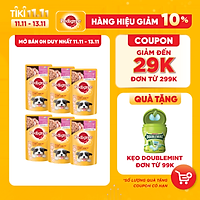 Combo 6 gói thức ăn cho chó con dạng sốt Pedigree vị gà rau củ 130g