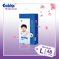 Bỉm quần GOLDGI+ Size L 48 miếng (cho trẻ từ 9-14kg)
