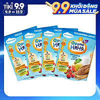 Combo 4 Gói Bột ăn dặm lúa mì táo dâu tây Fruto Nyanya 200g