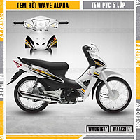 Tem Rời Dán Xe Wave Alpha Mẫu S110 | WA17 | Decal Chế Xe Máy Wave A 110 100 Chất Liệu PVC Cao Cấp Dễ Dán - Cam Đen (Nền Trắng) - 2017 - 2021