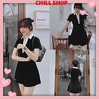 Váy nữ kiểu polo, đầm nữ tay ngắn dễ thương freesize CHILL SHOP