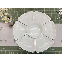 BỘ BÁT ĐĨA HOA MẶT TRỜI BÁT TRÀNG