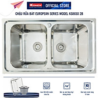 Chậu rửa bát Konox, European Series, Model Premium KS8650 2B , Inox 304AISI tiêu chuẩn châu Âu, 860x500x215(mm), Hàng chính hãng