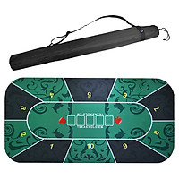 1.8m Rubber Texas Hold'em Poker Mat Portable Pokers Tablecloth with Carry Bag Smooth Poker Set Board Game Mat Poker