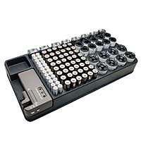 Hộp Trữ Pin Kiểm Tra Được Trạng Thái Pin Dành Cho Pin Aaa, Aa, 9V, C, D Và Pin Nút - Đen