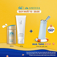 Bộ đôi Kem chống nắng dưỡng da dạng sữa bảo vệ hoàn hảo Anessa SPF 50+ PA++++ 60ml + Sữa rửa mặt dành cho da nhạy cảm d program 120g