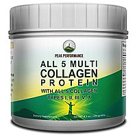 All 5 Multi-Collagen Protein Powder Peptides by Peak Performance. Multi-Collagen Contains All Types I, II, III,V, X. Keto, Paleo Friendly with Hydrolyzed Bovine, Marine, Chicken, Bone Broth Collagens