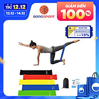 Bộ 5 dây đàn hồi tập gym, dây đàn hồi mini band tập yoga dây đàn hồi kháng lực cao cấp, dây đàn hồi tập thể dục Cleacco ( bộ 5 dây đủ màu trong 1 túi )