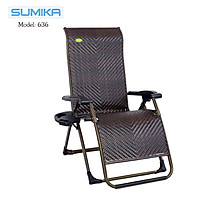 Ghế xếp thư giãn SUMIKA 636 - lưới mây nhân tạo thoáng mát, khung ghế thép sơn tĩnh điện cao cấp, tải trọng 300kg