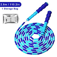 Bamboo Jump Rope 2.8m Soft Bead Adjustable Tangle-Free Exercise Workout Keep Fit