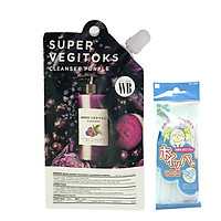 Sữa rửa mặt thải độc rau củ Wonder Bath Super Vegitoks Cleanser Dạng Gói 30ml (MàuTím) + Tặng Kèm 1 Túi Lưới Rửa Mặt Tạo Bọt