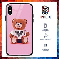 Ốp Lưng Iphone Xs Max In Hình Moschino Gấu Ted IPBOX Cho Iphone 12/11/ProMax/X/XsMax/Xr/6/8/7Plus
