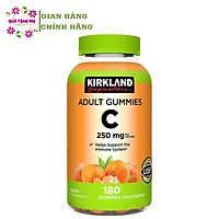 Kẹo Dẻo Vitamin C 250mg Kirkland Adult Gummies 180v Của Mỹ Hộp Giúp Tăng Cường Sức Đề Kháng và Miễn Dịch, Trắng Sàng và Chống Lão Hóa Da