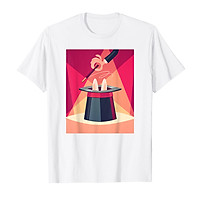 Áo thun cotton unisex HTFashion in hình Rabbit in the Hat Funny Magic Trick Geek - MS 13522