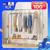 Giá Treo Quần Áo INOX Cao Cấp VANDO Hàng Loại 1 Chịu Lực 160kg Chắc Chắn Giá Kệ Phơi Đồ 2 Thanh Sức Chứa Lớn