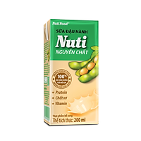 Sữa đậu nành Nuti Nguyên Chất Hộp 200ml NSDN02TI NUTIFOOD