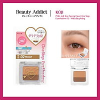 Phấn Mắt Màu Đôi Koji Spring Heart One Step Eyeshadow Nhật Bản, 2 Màu Tích Hợp, 1 Bước Trang Điểm, Phù Hợp Tông Da, Lên Màu Tự Nhiên, Mềm Mịn, Dưỡng Ẩm Bầu Mắt