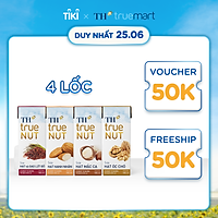 4 Lốc sữa hạt hạnh nhân, mắc ca, óc chó, gạo lứt của TH True Nut 180ml (180ml x 4 hộp)