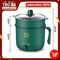 Nồi Điện Đa Năng 1.8 Lít - Nồi Điện Mini 2 Tầng Tặng Kèm Khay Hấp Cao Cấp - Hàng Chính Hãng miDoctor