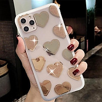 Ốp Điện Thoại Tpu Mềm Trong Suốt Mạ Điện Mặt Gương Hình Trái Tim Cho Iphone 11pro X Xr Xs Max 6 7 8plus