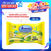 Khăn ướt lau sàn kháng khuẩn tiện dụng IHomeDa - Hương Cam ( 10 miếng ) - iHomeda anti bacteria floor and kitchen wet wipes - Orange Lime Scent ( 10 sheets per package)