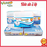 Khăn sữa 3 lớp KACHOOBABY (26x31cm)10 khăn để thay đổi, dùng để lau mặt, quàng cổ, thấm sữa, tắm bé