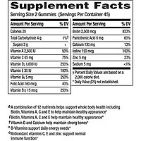 Centrum MultiGummies Multi + Beauty (90 Count, Natural Cherry, Berry, Orange Flavors) Multivitamin / Multimineral Supplement Gummy