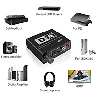 Digital to Analog Audio Converter with USB Cable Toslink Optical to Analog L/R RCA Audio