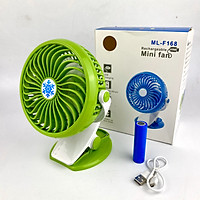 Quạt Kẹp Mini Gutek F168, 3 Chế Độ Gió, Có Thể Dùng Để Bàn, Kẹp Bàn Hoặc Nôi Em Bé, Dung Lượng Pin Lớn, Sử Dụng Được Trong Nhiều Giờ, Tích Hợp Cáp Sạc Pin Tích Điện USB Dễ Dàng Sạc Bằng Laptop, Pin dự phòng, CPU,..., Nhiều màu sắc