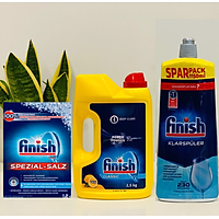 Combo Bột rửa bát finish 2.5kg+Muối rửa chén finish 1.2kg+nước bóng 1150ml