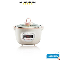 NỒI NẤU CHÁO, NINH HẦM CÁCH THỦY ĐA NĂNG VỪA NẤU VỪA HẤP KÈM 2 CỐC SỨ 0,5L - HÀNG CHÍNH HÃNG