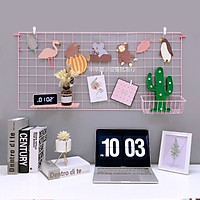 Khung lưới sắt trang trí decor nhà cửa đa năng kích thước 35x35cm, 35x45cm 3 màu Trắng, Hồng, Đen kèm phụ kiện + quà tặng